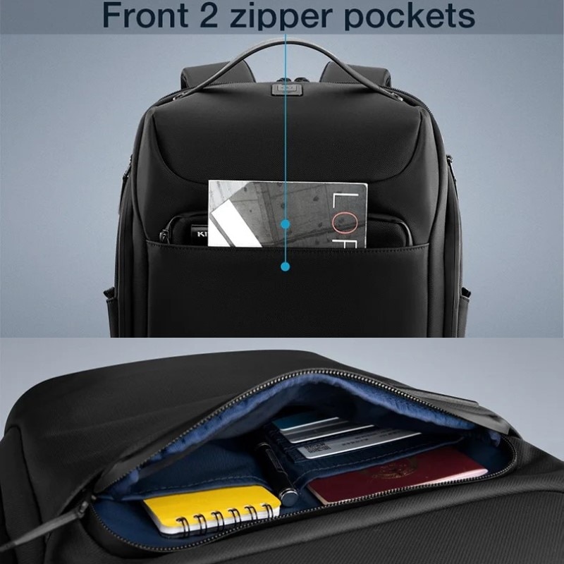 Rucsac laptop 15.6", business, impermeabil, cu port incarcare USB, KINGSONS, 30x22x50 cm, Negru