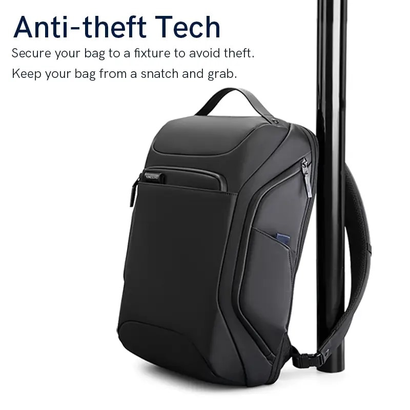 Rucsac laptop 15.6", business, impermeabil, cu port incarcare USB, KINGSONS, 30x22x50 cm, Negru