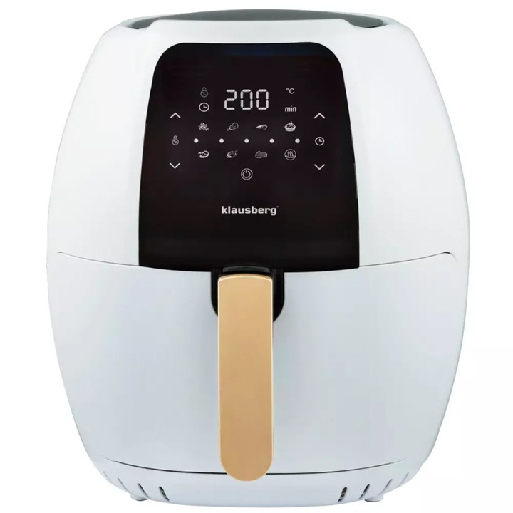 Klausberg Kb-7709 olajsütő, 1800W, 7.7L, zsírmentes, fehér