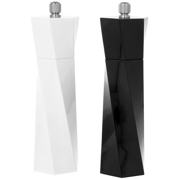 Brunbeste só- és borsdaráló készlet, állítható kerámia mechanizmus, Műanyag, fekete/fehér, 19,5cm