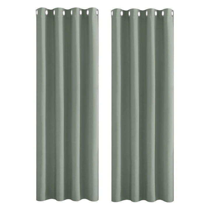 Set de 2 perdele Pony Dance, 140 x 115 cm, verde bej