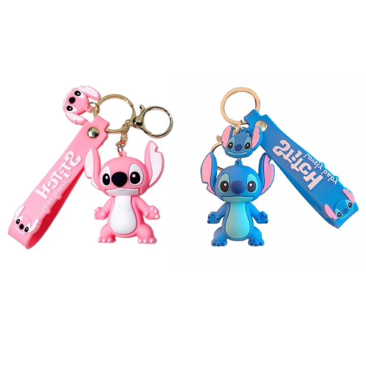 2 Darab Kulcstartó Készlet, Stitch Figura, Kulcsokhoz, Charm A Táskákhoz És Hátizsákokhoz, Többszínű, Madette Line
