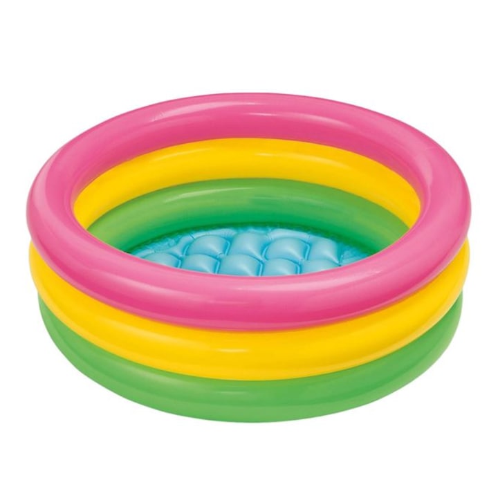Piscina gonflabila Intex - Sunset glow baby pool, cu 3 inele, 61 x 22 cm