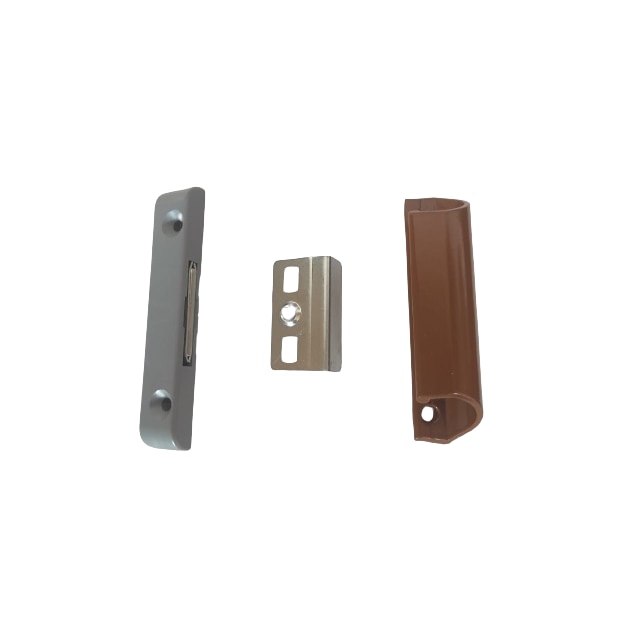 Kit sistem inchidere usa balcon cu maner tip scoica, stejar