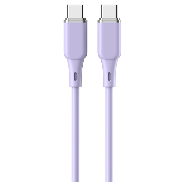 Cablu Lemontti Liquid Silicon Type-C la Type-C, Fast Charge, PD 60W, 1.2m, Mov