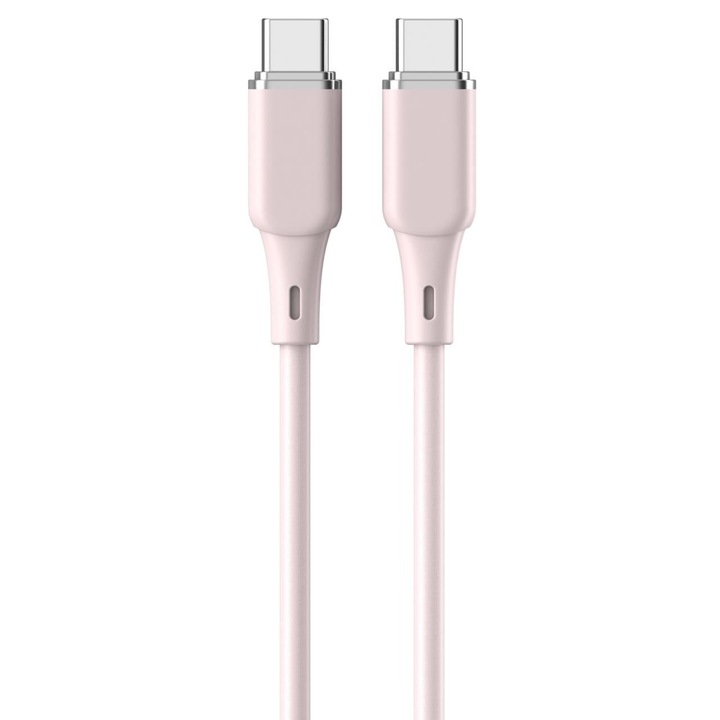 Cablu Lemontti Liquid Silicon Type-C la Type-C, Fast Charge, 60W, 1.2m, Roz