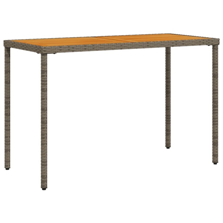 Masa de gradina vidaXL, blat lemn acacia, gri, 115x54x74 cm, poliratan, 9.15 Kg