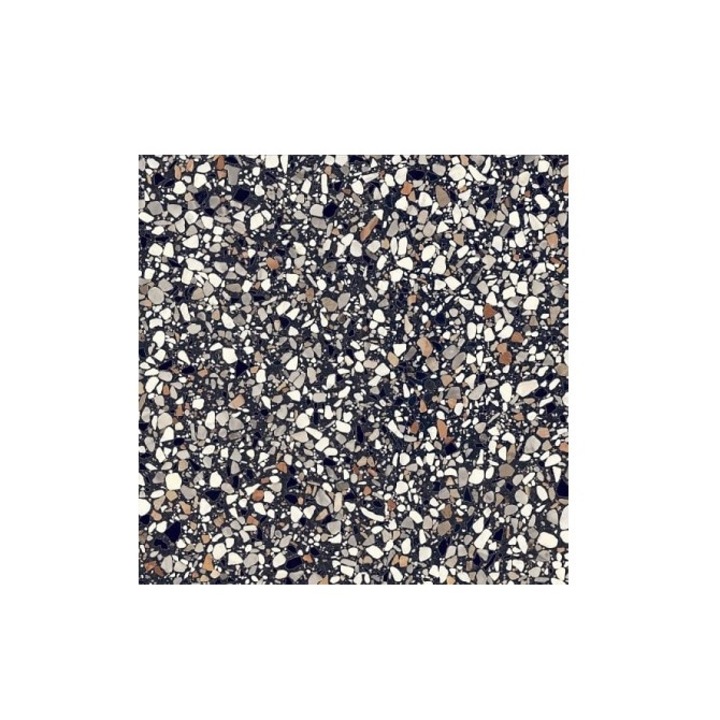 Gresie portelanata Frammenti 20x20, imitatie Terrazzo, culoare Nero Micro