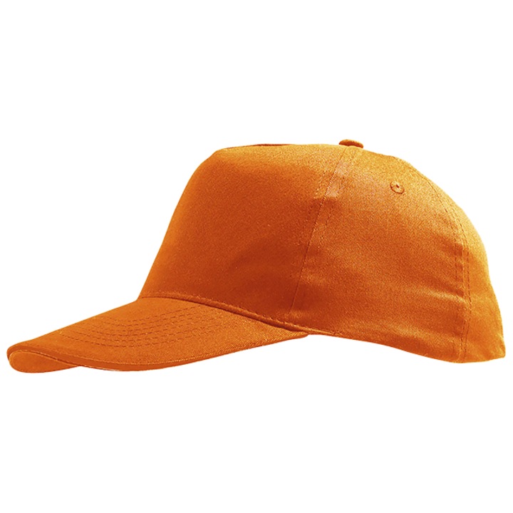 Sapca ajustabila pentru copii, Sunny Kids 5P, bumbac 100%, densitate 180 g/m², portocaliu