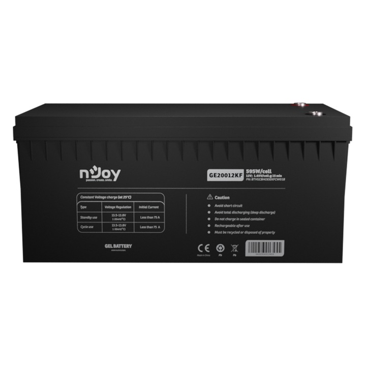 APC-nJoy GE20012KF akkumulátor, 12V, 595 W/elem, VRLA GEL, gondozásmentes T11