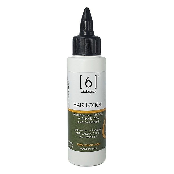 Tratament-Lotiune pentru Prevenirea Caderii Parului si Stimularea Cresterii, Formula Concentrata, 100% Naturala, Vegana, 6biologico, 100ml