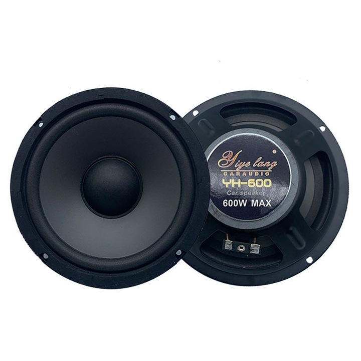 Комплект от 2 пълнообхватни високоговорителя за кола 6,5 инча, черни, 50W RMS, 600W макс., 60Hz-20kHz