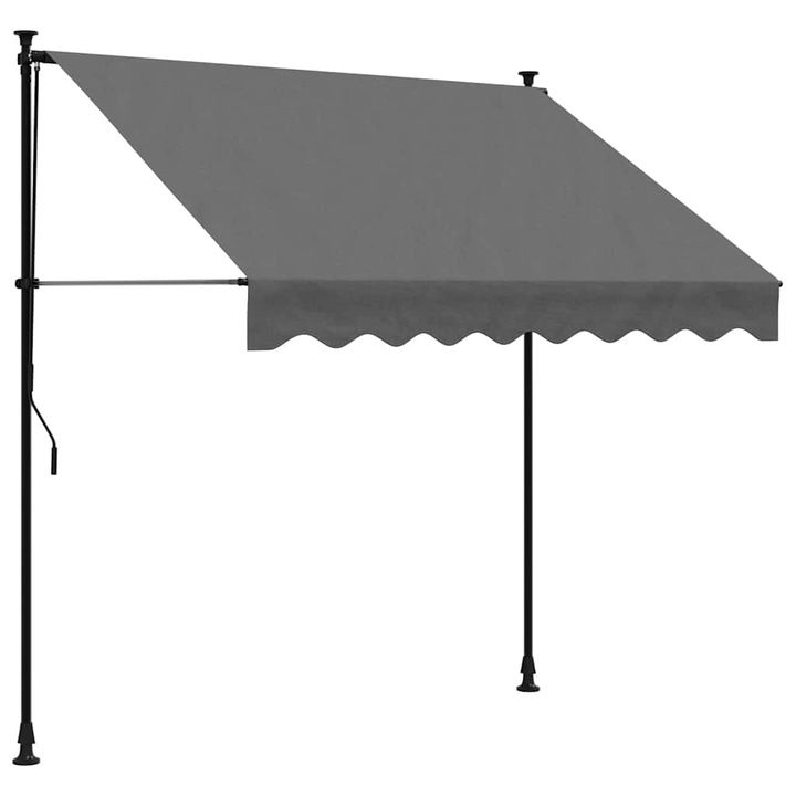 Copertina retractabila vidaXL, antracit, 200x150 cm, tesatura si otel, 5.5 kg