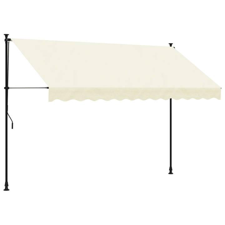 Прибираща се тента vidaXL, Кремава, 300x150 см, Плат и стомана, 6.6 kg
