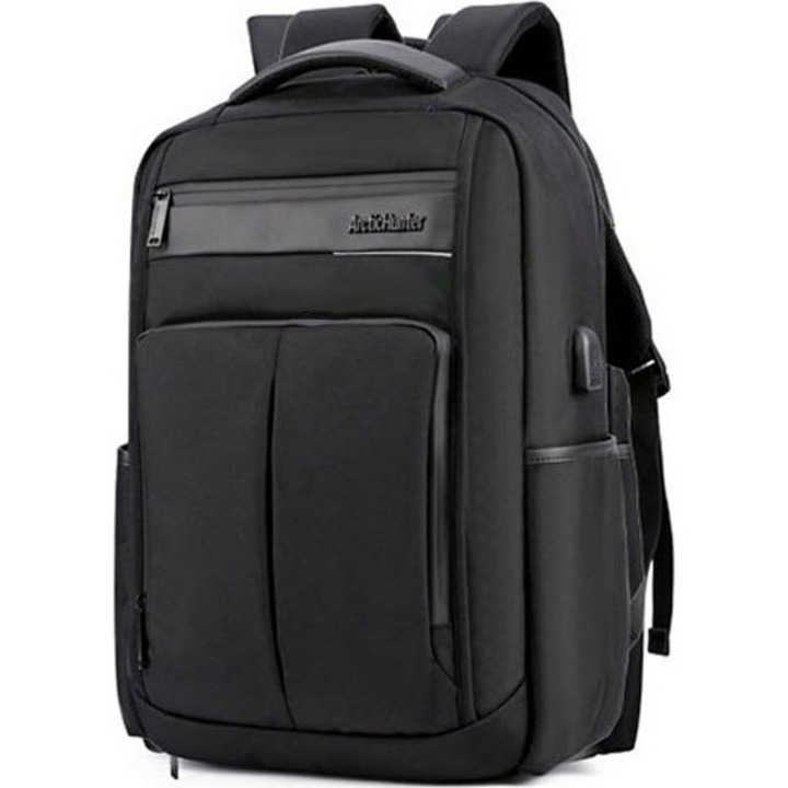 Rucsac pentru laptop Arctic Hunter B00121C, poliester, impermeabil, USB, negru, 46x31x16cm