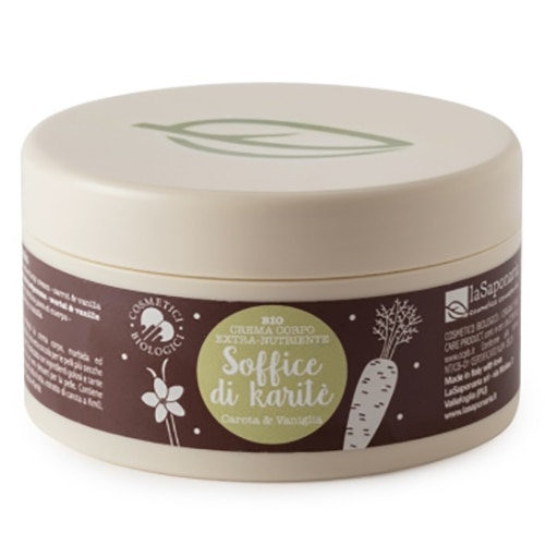 Cream bio nutritiva de corp cu morcov si vanilie Soffice di karite LaSaponaria180ml