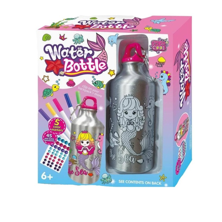 Set pictura si desen, It's So Cool, bidon metalic cu accesorii, multicolor, 20.5x24x8.5cm