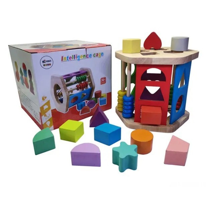 Играчка за сортиране, Монтесори, Геометрия, Многоцветна, 17.5x16x16cm