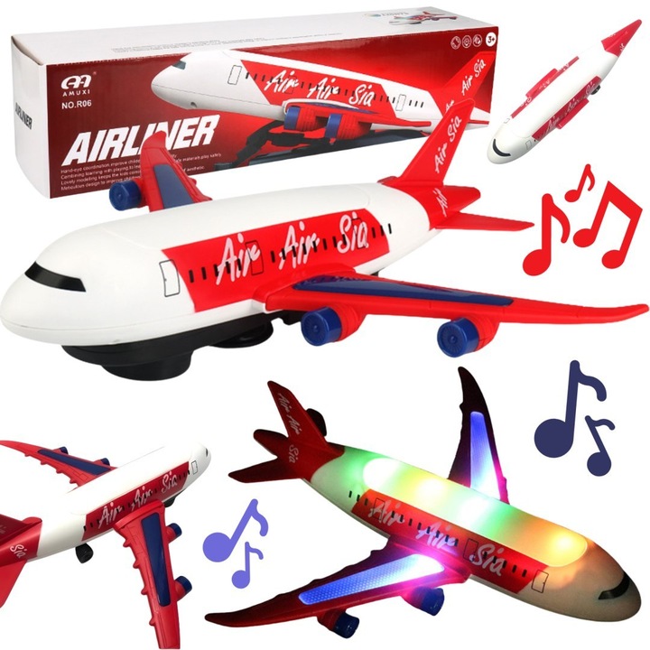 Играчка самолет Import ProNice R04, светлинни и звукови ефекти, 36см