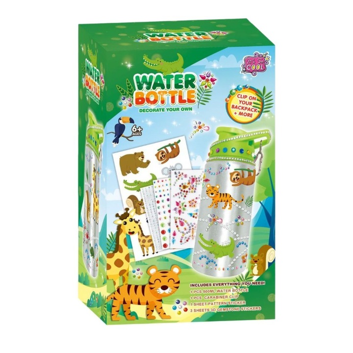 Бутилка за вода с аксесоари, Import ProNice, Multicolor