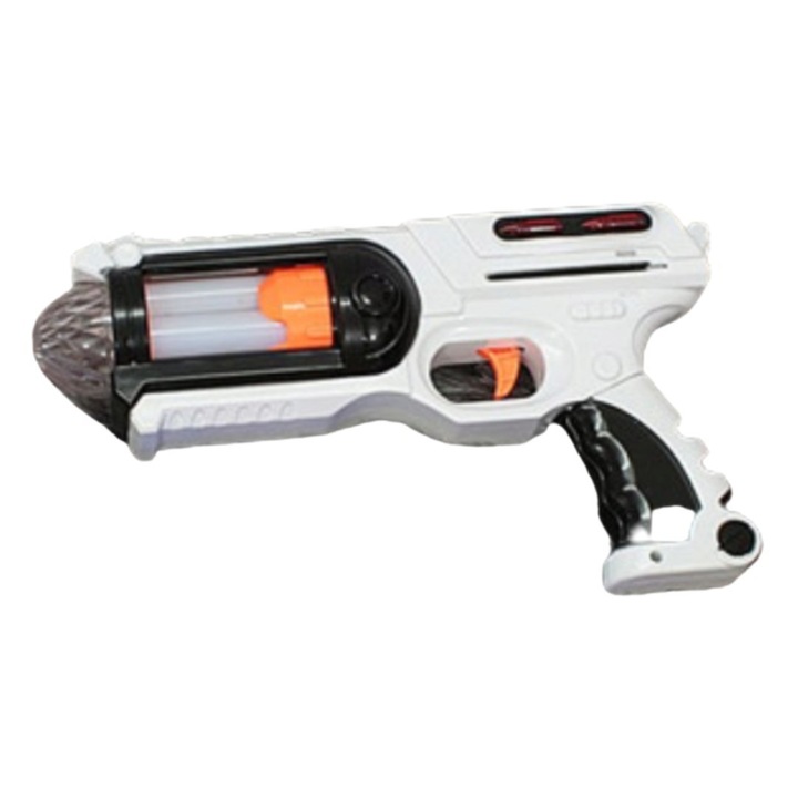 Pistol de jucarie, Import ProNice, Efecte luminoase si sonore, Alb