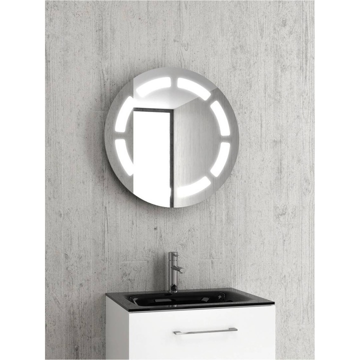 Oglinda Florin Art cu dulap aluminiu si iluminare led 63 cm x 15 cm