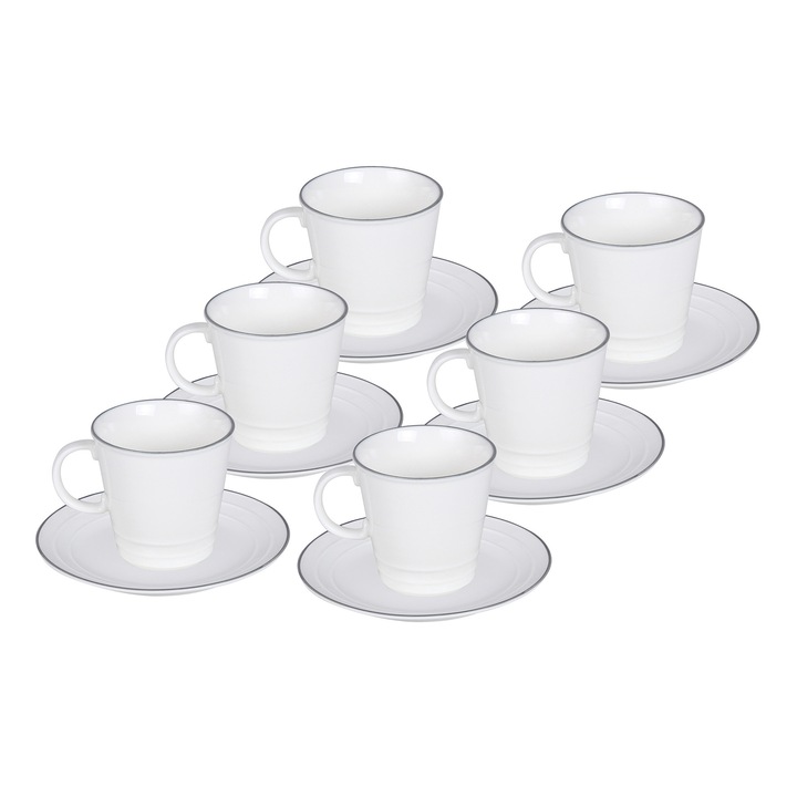 Set de 6 cani cu farfurie 250ml, Nostalgie