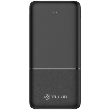 Acumulator extern Tellur 10000mAh 2xUSB+USB-C+MicroUSB, Negru