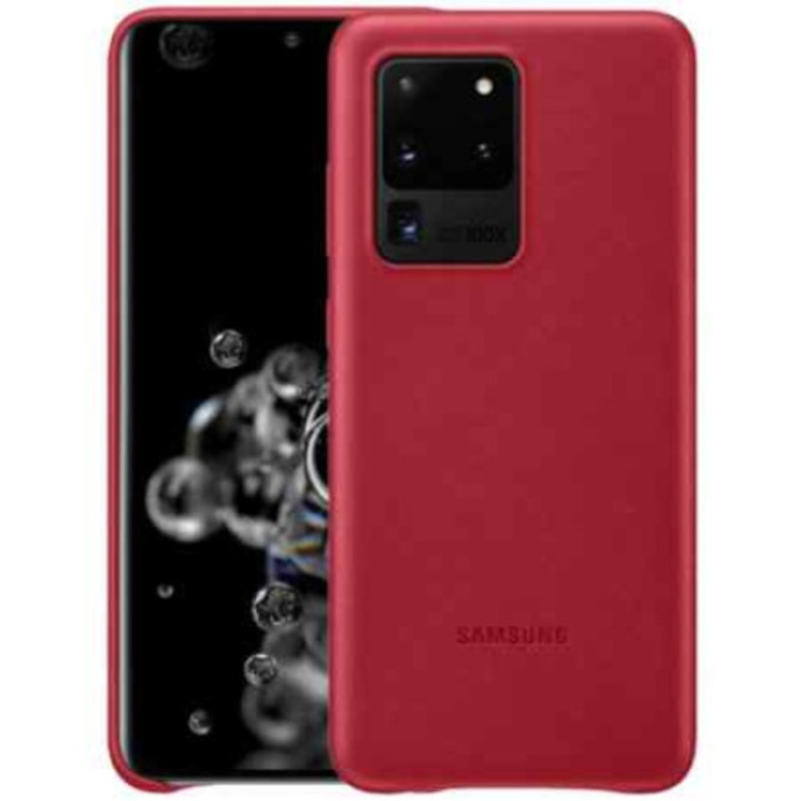 Кейс за Samsung Galaxy S20 Ultra кожен капак червен
