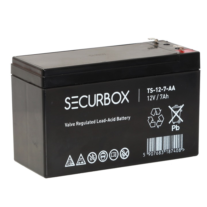 Securbox UPS батерия, VRLA AGM, 12V 7Ah, 95x65x150 mm