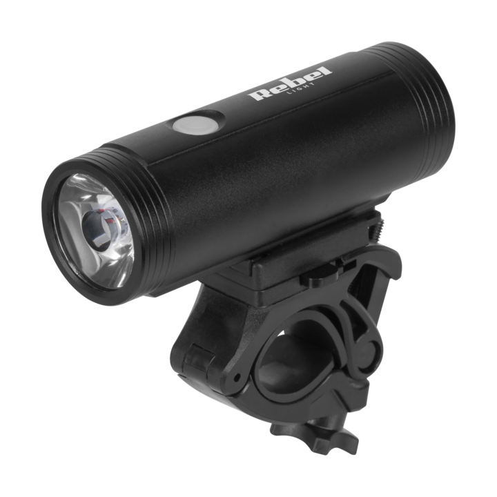 Kerékpárlámpa, REBEL, LED T6, 400lm, Vízálló, 10, IPX5, 97 x 32 x 32 mm, Támogatás, USB-C kábel, Fekete