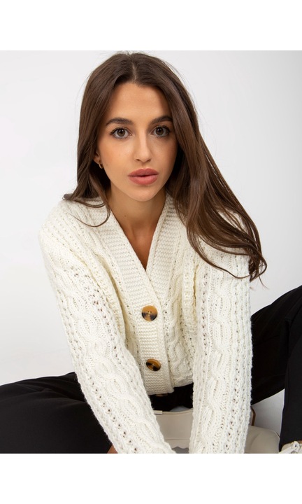 Rue Paris Klasszikus női pulóver Argade ekrü, Fehér, One Size