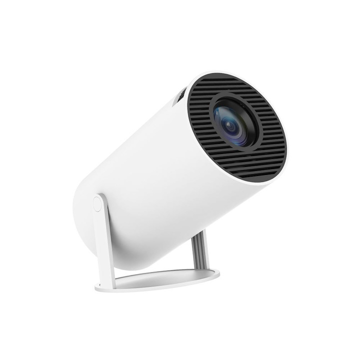Преносим видео проектор за домашно кино, Full HD, 180° ротация, Dual WIFI (5G & 2.4G), Bluetooth, бял