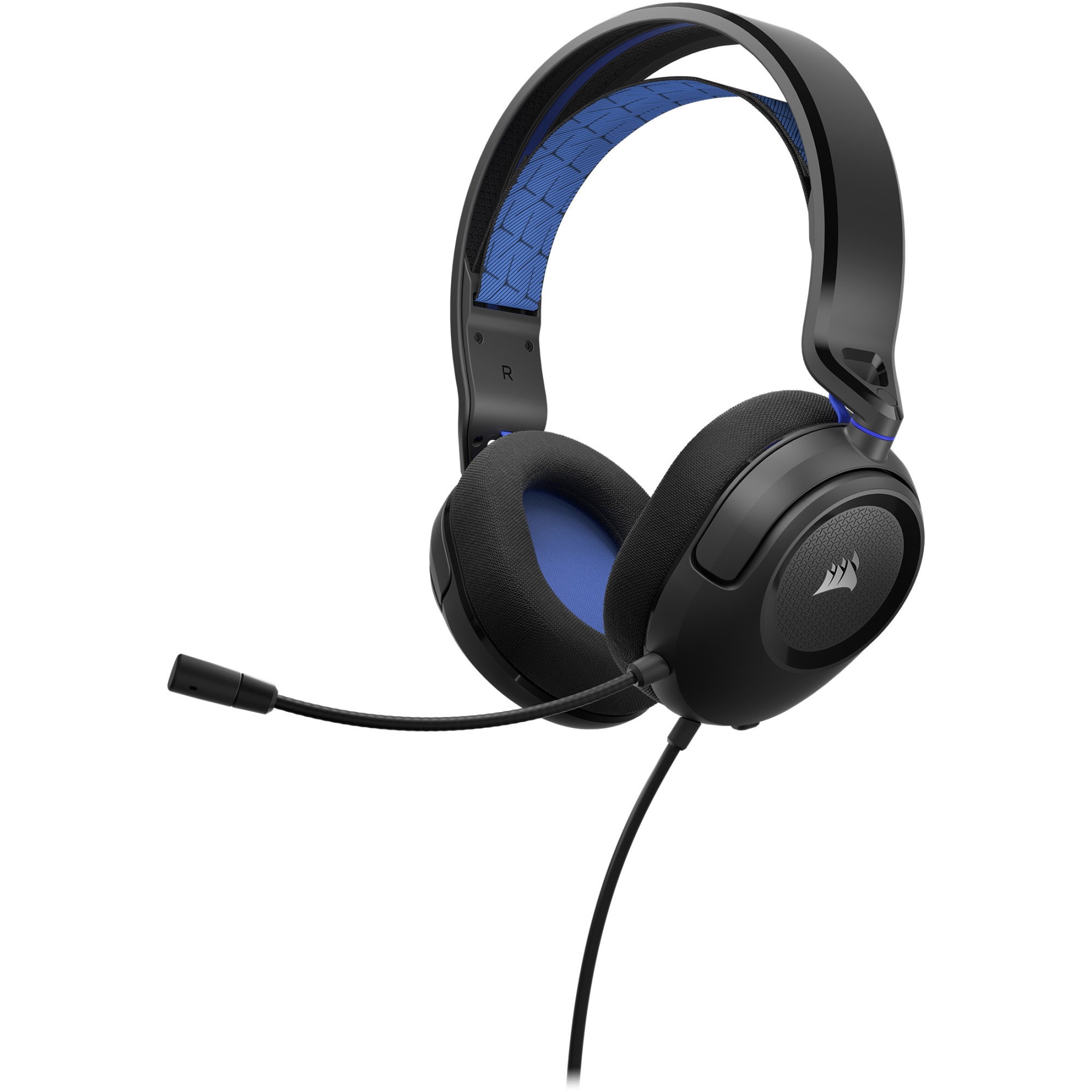 Casti gaming Corsair HS35 v2 Multiplatform, compatibile Xbox/PlayStation/Switch, 50mm audio drivers, microfon omni-directional, jack 3.5 mm, albastru