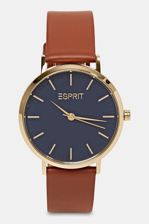 Esprit, Часовник с кожена каишка, Златист, Карамел