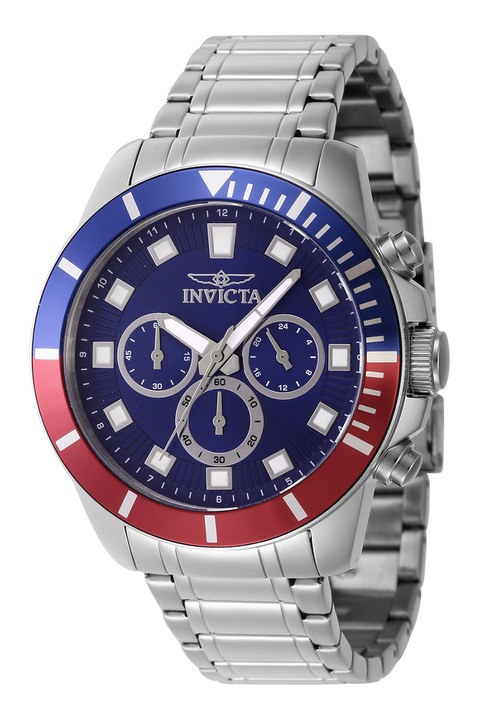 Invicta, Часовник от неръждаема стомана с хронограф, Сребрист