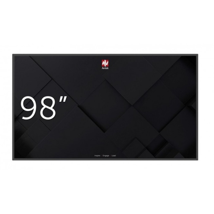 Монитор за дигитална сигнализация Avtek DS 98", LCD, 4K Ultra HD, Android 11, черен, 98"