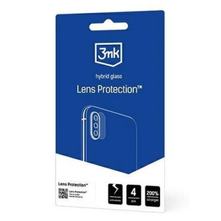 Комплект от 4 защитни фолиа за камерата на телефона 3MK Lens Protect for Realme 12 Pro/12 Pro+, устойчивост на надраскване, 0,16 mm