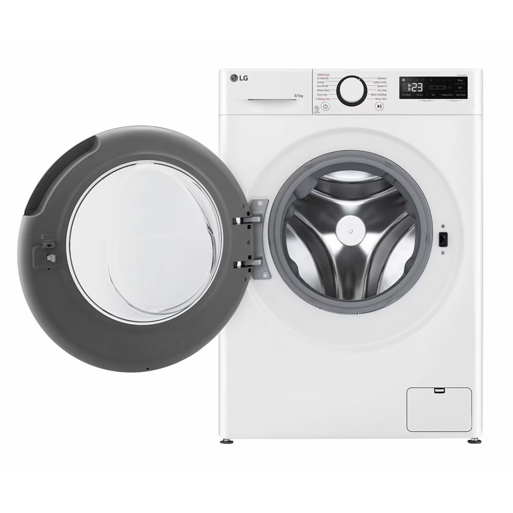 LG F2DR508SBW masina de spalat cu uscator cu abur, max. 1200 rpm, tehnologie AI DD, design ingust, 8/5 kg,