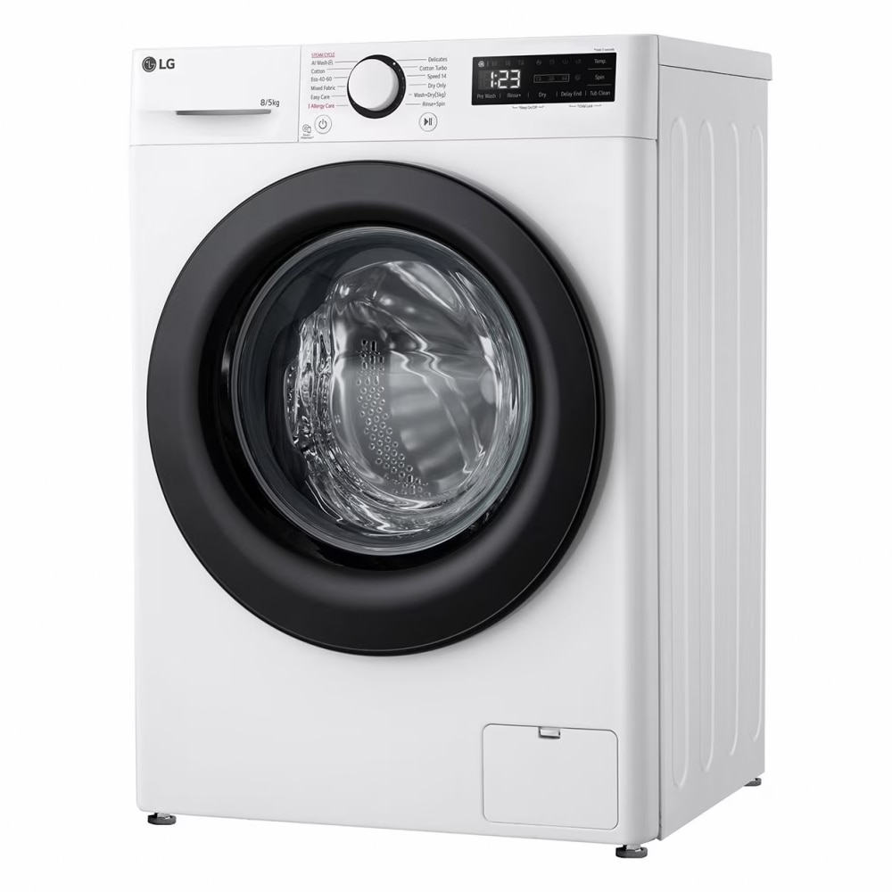 LG F2DR508SBW masina de spalat cu uscator cu abur, max. 1200 rpm, tehnologie AI DD, design ingust, 8/5 kg,