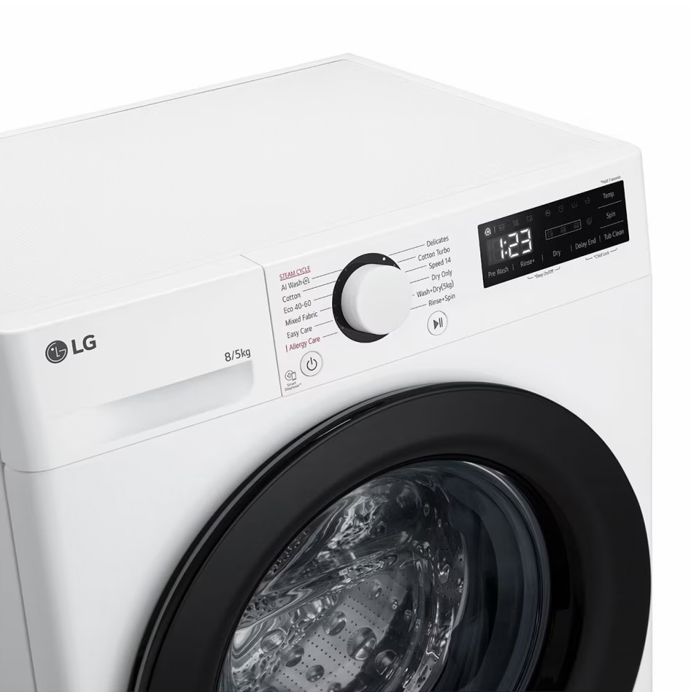 LG F2DR508SBW masina de spalat cu uscator cu abur, max. 1200 rpm, tehnologie AI DD, design ingust, 8/5 kg,