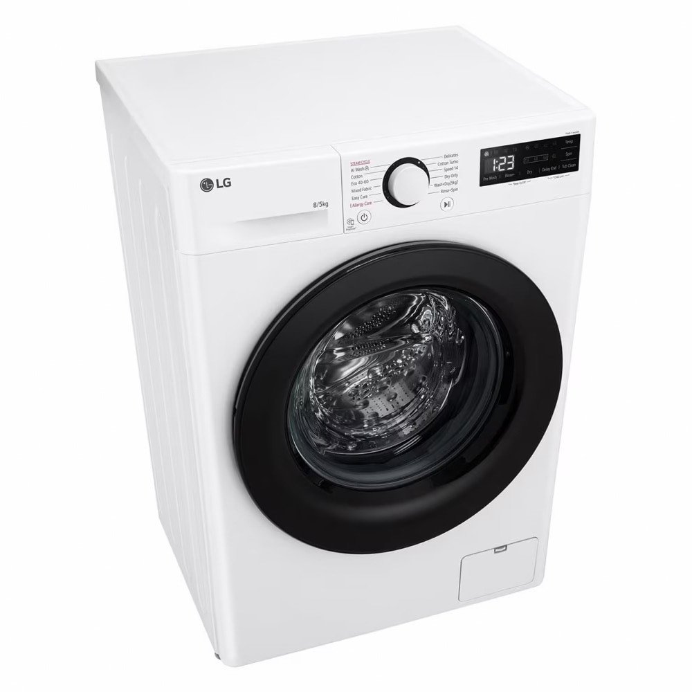 LG F2DR508SBW masina de spalat cu uscator cu abur, max. 1200 rpm, tehnologie AI DD, design ingust, 8/5 kg,
