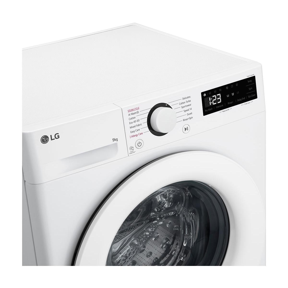 Masina de spalat rufe LG F4WR509SWW, 9kg, Clasa A, 1400 RPM, Tehnologie AI DD, Steam, Motor Inverter Direct Drive, Alb