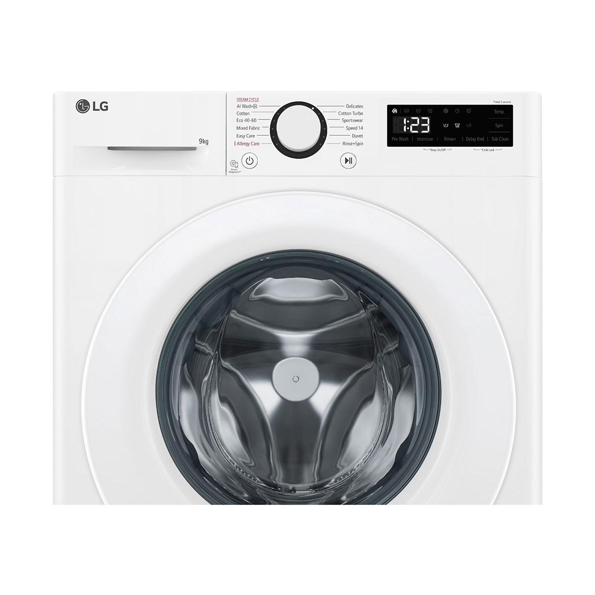 Masina de spalat rufe LG F4WR509SWW, 9kg, Clasa A, 1400 RPM, Tehnologie AI DD, Steam, Motor Inverter Direct Drive, Alb