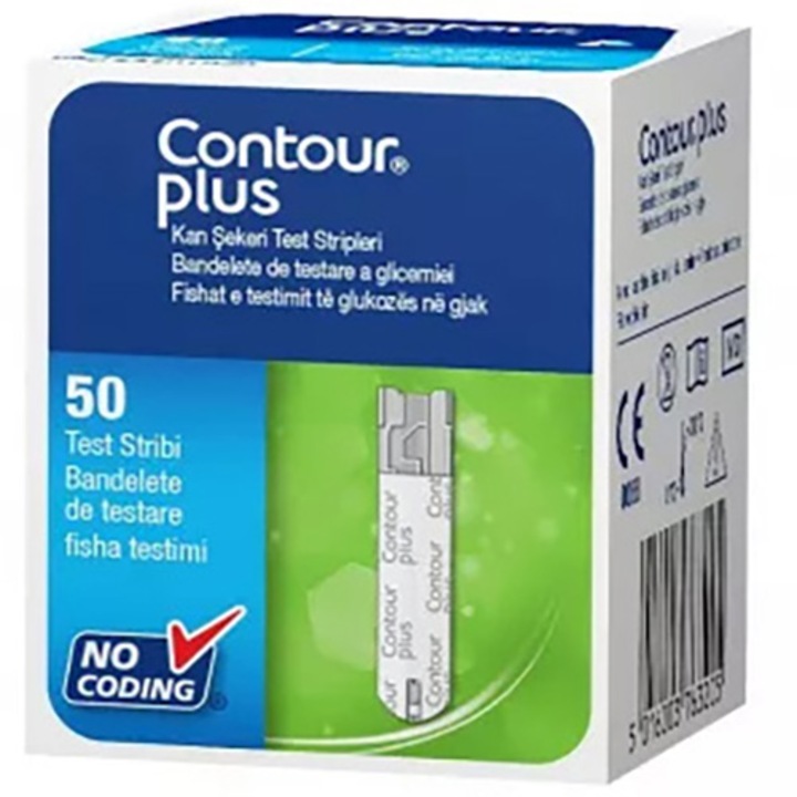Тестове за глюкоза Contour Plus Strips, 50 броя