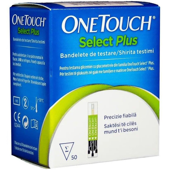 Тестове за глюкоза One Touch Select Plus, 50 броя