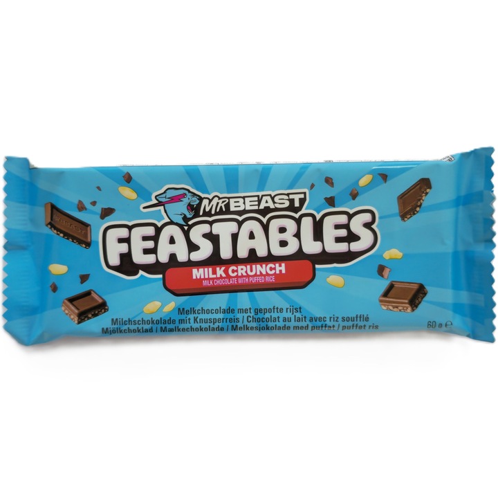 Ciocolata Mr Beast Feastables Crunch Milk Rice 60g