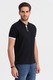 OMBRE, Tricou de bumbac cu fenta cu nasturi, Negru, XL