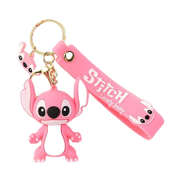 Rajzfilm kulcstartó, többfunkciós, rózsaszín, PVC