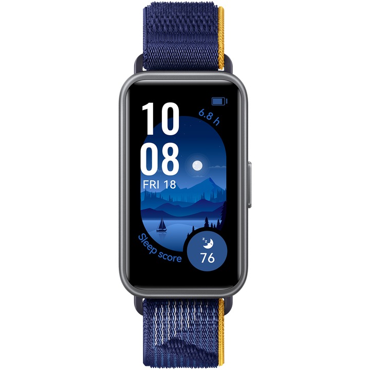 Фитнес гривна Huawei Band 9, Dark Gray Body with Blue Nylon Strap